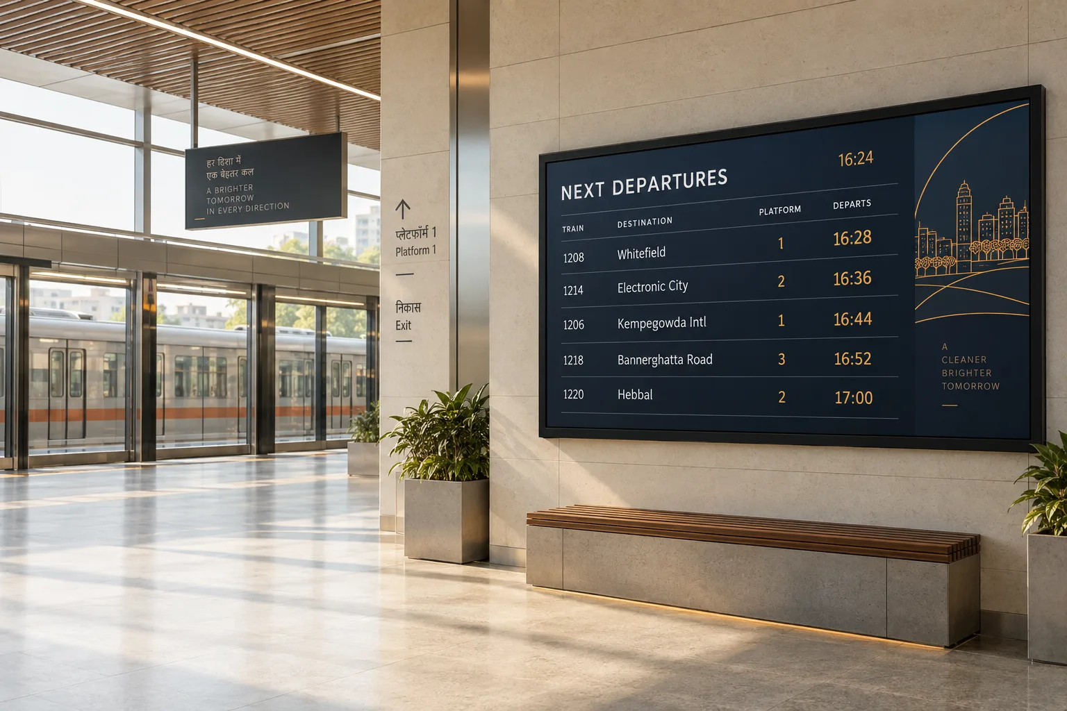 Digital signage in public transport