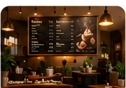 Brewhouse café using Hollo screens